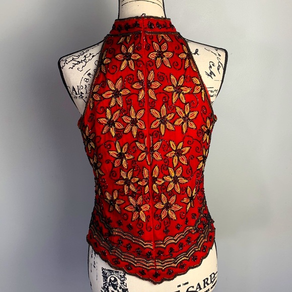 Papell Boutique Evening Floral Beaded Tank - Picture 3 of 7